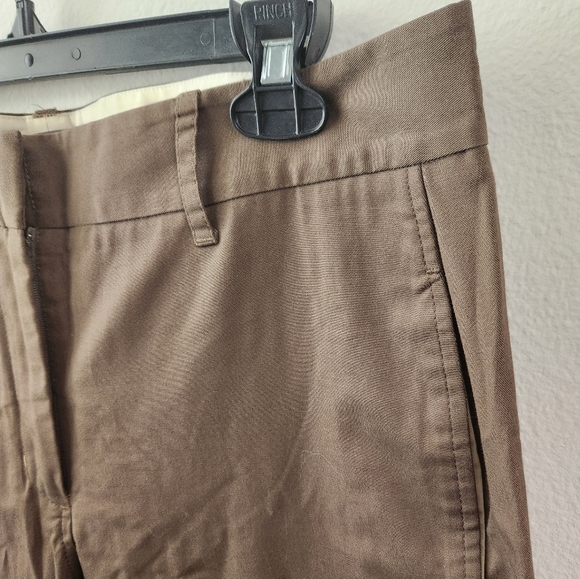 Halston Heritage Cropped Tapered Leg Relaxed Fit Brown Pants Army Style Size 6 - Picture 5 of 12